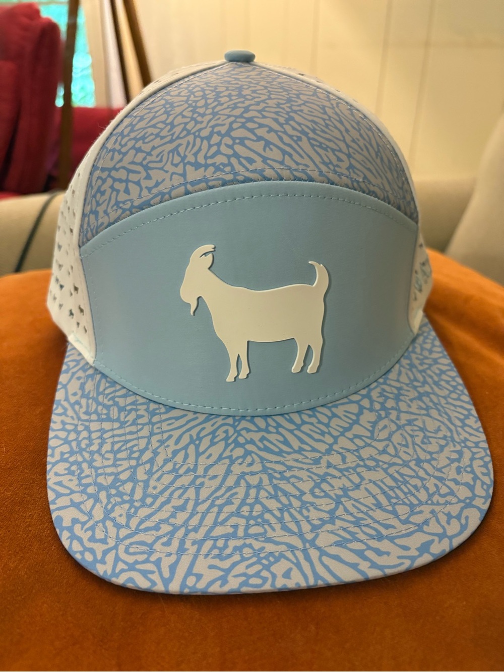 GOATED Carolina Blue Coral pattern on the brim Golf Hat🐐